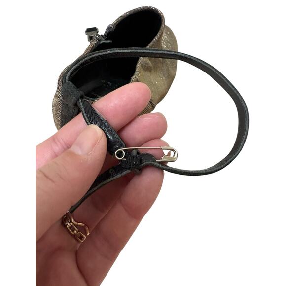 Brian Atwood Fruitera Iridescent Glitter Ankle Strap Stiletto Booties - 6.5 - Picture 14 of 14